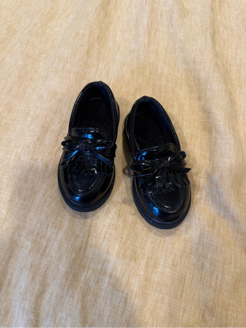 Kids Black Patent Tassel Loafers